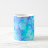 Blauwe en Paarse Bokeh Bubbles Koffiemok (Center)