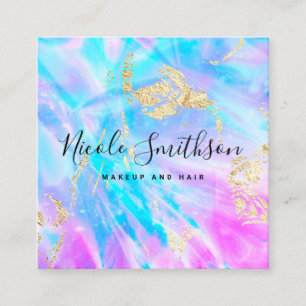 Blauwe en paarse digitale achtergrond vierkante visitekaartje