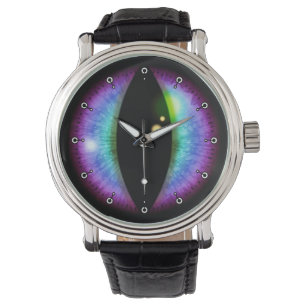 Blauwe en Paarse dragons Oogoog Horloge