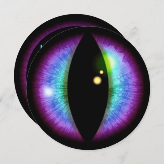 Blauwe en Paarse Draken Ooguitnodiging Kaart (Voorkant / Achterkant)