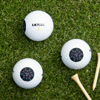 Blauwe en Paarse driehoek Mandala Golfballen