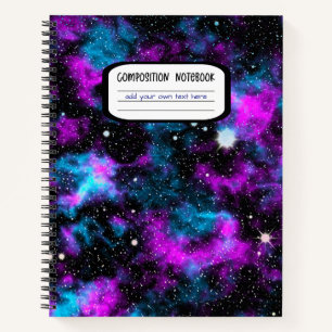 Blauwe en Paarse Galaxy Compositie Notitieboek