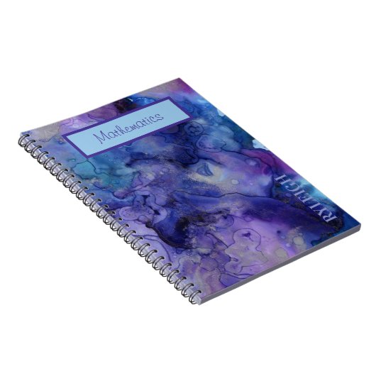 Blauwe en Paarse gemarmerde Waterverf Notitieboek (Rechterzijde)