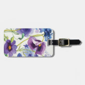 Blauwe en Paarse gemengde tuin Bagagelabel (Voorkant horizontaal)