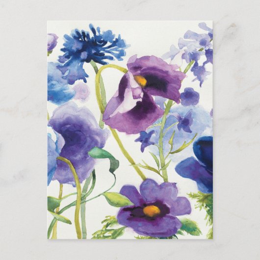 Blauwe en Paarse gemengde tuin Briefkaart (Voorkant)