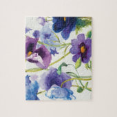 Blauwe en Paarse gemengde tuin Legpuzzel (Verticaal)