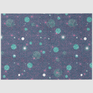 Blauwe en Paarse Glitter Polka Dots Kerst Tissuepapier