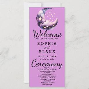 Blauwe en Paarse Halve Maan Trouwprogramma