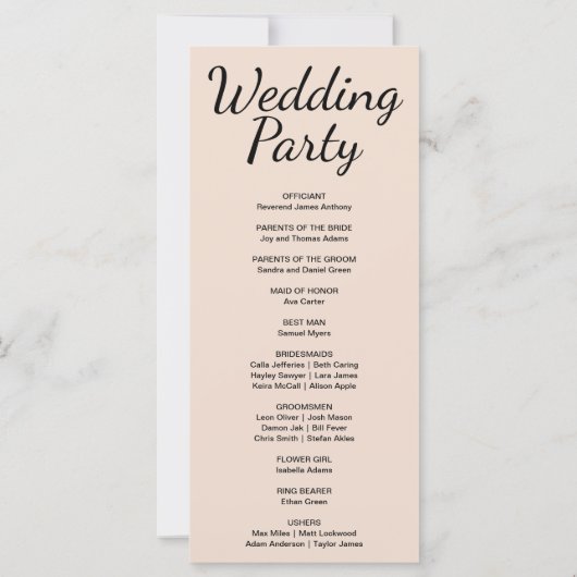 Blauwe en Paarse Halve Maan Trouwprogramma (Achterkant)