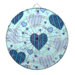 Blauwe en Paarse harten Dartbord