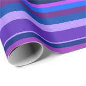 Blauwe en paarse horizontale strepen cadeaupapier (Rol Hoek)