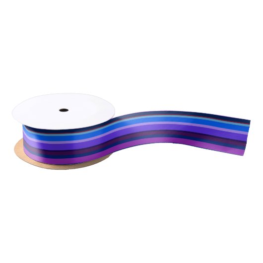 Blauwe en paarse horizontale strepen lint (Spoel)