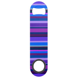 Blauwe en paarse horizontale strepen speed flessenopener