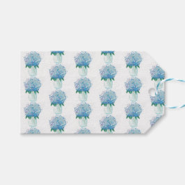 Blauwe en Paarse hydrangea Cadeaulabel