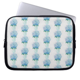 Blauwe en Paarse hydrangea Laptop Sleeve