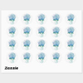 Blauwe en Paarse hydrangea Ronde Sticker (Vel)