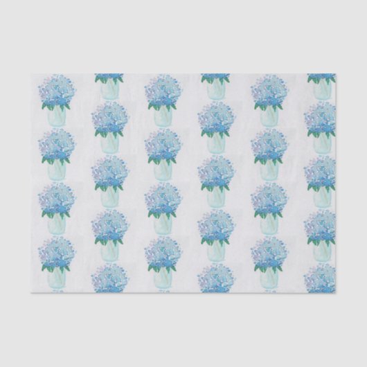 Blauwe en Paarse hydrangea Tissuepapier (Voorkant)