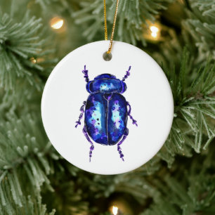 Blauwe en Paarse kegel Keramisch Ornament