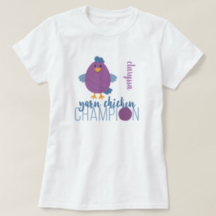 Blauwe en Paarse kippen T-shirt