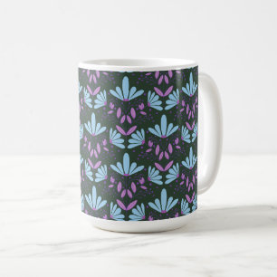 Blauwe en paarse madeliefjes dromen florale mok