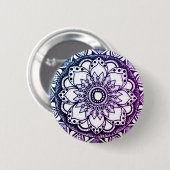 Blauwe en Paarse Mandala Button (Voorkant /achterkant)