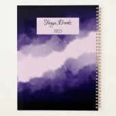 Blauwe en Paarse moderne Waterverf Moody Clouds Planner (Achterkant)