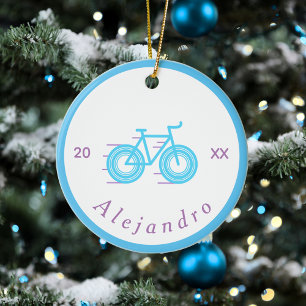 Blauwe en Paarse ontwerpfiets voor fietsen op maat Keramisch Ornament