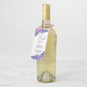 Blauwe en paarse rozen. Floral bruiloft bedankt Flessenhanger (Schuin)