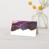 Blauwe en Paarse ruimte en sterren met Gold Ribbon (Achterkant)