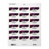 Blauwe en Paarse ruimte en sterren met Gold Ribbon Etiket (Full Sheet)