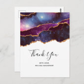 Blauwe en Paarse ruimte en sterren Modern Agate Ha Briefkaart (Voorkant / Achterkant)