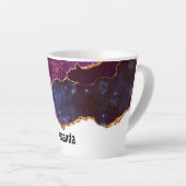 Blauwe en Paarse ruimte en sterren Modern Agate Latte Mok (Rechterhoek)
