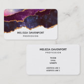 Blauwe en Paarse ruimte en sterren Modern Agate Visitekaartje (Voorkant / Achterkant)