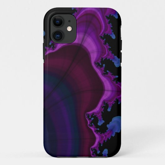 Blauwe en paarse ruimte fractale telefoonbehuizing Case-Mate iPhone case (Achterkant)