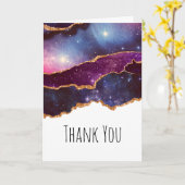 Blauwe en Paarse ruimte & sterren Modern Agate Dan Kaart (Gele Bloem)