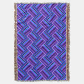 Blauwe en paarse strepen deken (Voorkant Verticaal)
