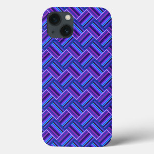 Blauwe en paarse strepen Hoesje-Mate iPhone cas 13 Hoesje