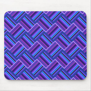 Blauwe en paarse strepen muismat
