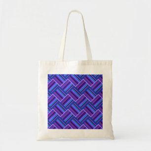Blauwe en paarse strepen tote bag