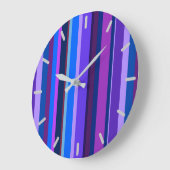 Blauwe en paarse verticale strepen grote klok (Hoek)