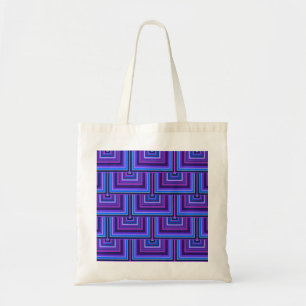 Blauwe en paarse vierkante schalen tote bag