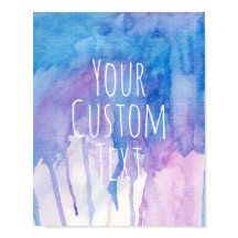 Blauwe en Paarse Waterverf - Aangepaste prijsopgav