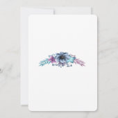 Blauwe en Paarse Waterverf Bloemenbruidsmeisje Kaart (Achterkant)