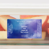 Blauwe en Paarse waterverf druppelflesetiket Labels (Aangebracht)