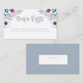 Blauwe en paarse waterverf Luier Raffle ticket Informatiekaartje (Voorkant / Achterkant)