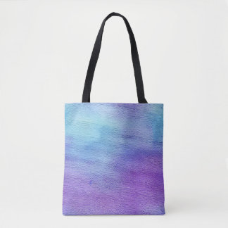 Blauwe en Paarse Waterverf Ombre Draagtas
