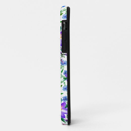 Blauwe en Paarse Waterverf tuinbloemen Case-Mate iPhone Case (Achterkant/links)