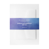 Blauwe en Paarse Waterverf zeepbuik band Uitnodigingen Wikkel (Voorkant Voorbeeld)