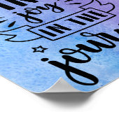 Blauwe en Paarse Waterverf - Zoek mee op reis Poster (Hoek)