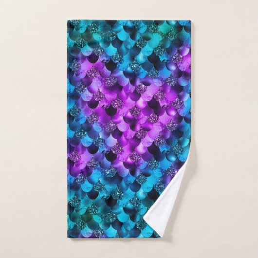 Blauwe en Paarse zeeschelpen Handdoek (Handdoek)